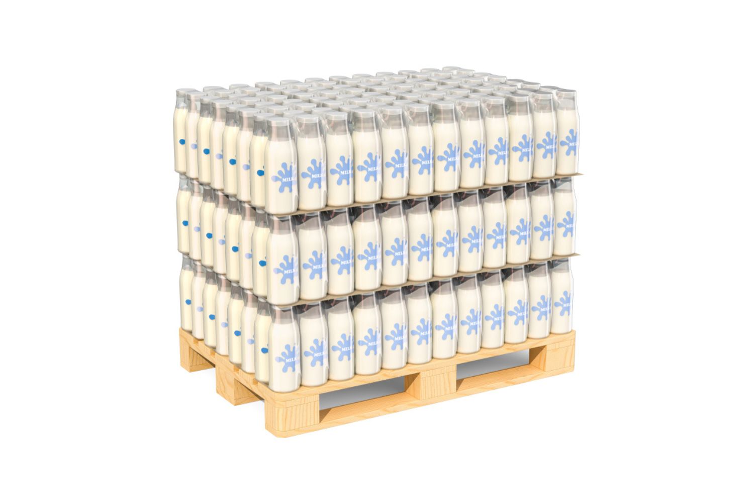 Palletized bottles